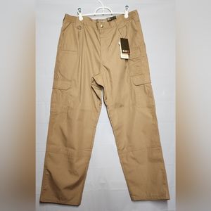 5.11 Taclite Pro Pants 36x30 Relaxed Fit Khaki Cargo Teflon